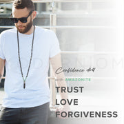 Confidence necklace with Amazonite, male model